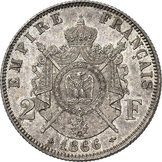 Reverse 2 Francs 1866 A "Type 1866-1870" - Silver Coin Value - France, Napoleon III