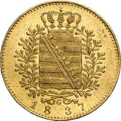 Revers Dukat 1837 G - Goldmünze Wert - Sachsen-Albertinische, Friedrich August II