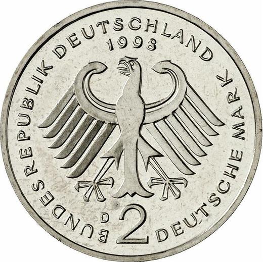 Revers 2 Mark 1998 D "Ludwig Erhard" - Münze Wert - Deutschland, BRD