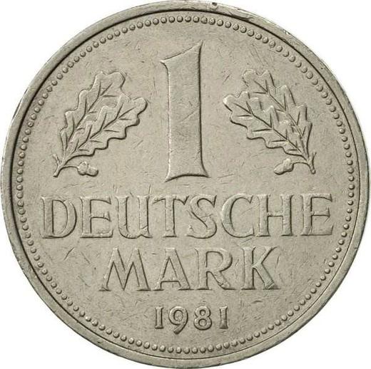 Obverse 1 Mark 1981 G -  Coin Value - Germany, FRG