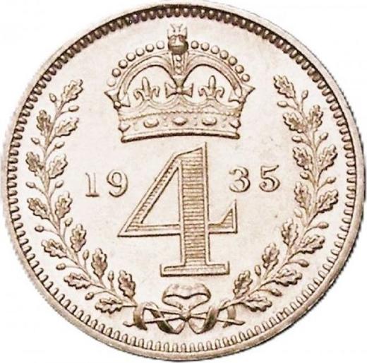 Reverse Fourpence (Groat) 1935 - Silver Coin Value - United Kingdom, George V