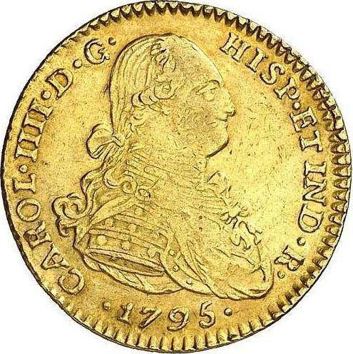 Obverse 2 Escudos 1795 NR JJ - Gold Coin Value - Colombia, Charles IV