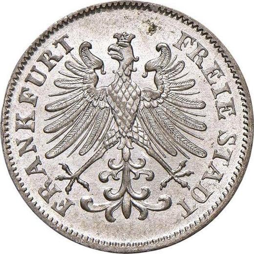 Avers 6 Kreuzer 1855 - Silbermünze Wert - Frankfurt am Main, Freie Stadt