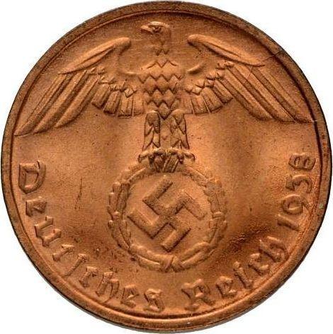Reverse 1 Reichspfennig 1938 D "Type 1936-1940" -  Coin Value - Germany, Third Reich