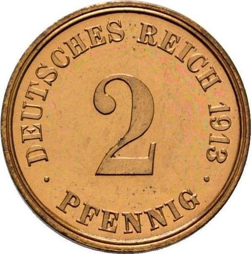 Obverse 2 Pfennig 1913 J "Type 1904-1916" - Coin Value - Germany, German Empire