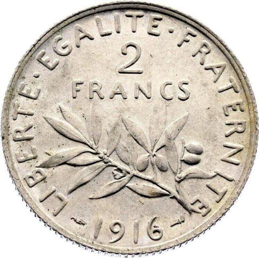 Reverse 2 Francs 1916 "Sower" - Silver Coin Value - France, Third Republic