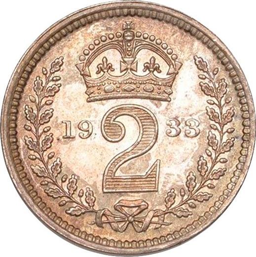 Reverse Twopence 1933 - Silver Coin Value - United Kingdom, George V