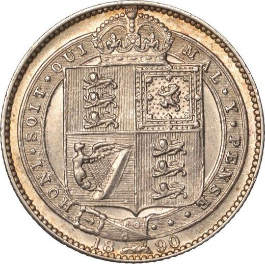 Revers 1 Schilling 1890 JEB "Großes Jubiläumsporträt" - Silbermünze Wert - Großbritannien, Victoria
