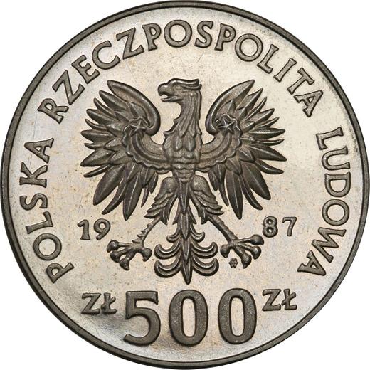 Anverso Pruebas 500 eslotis 1987 MW "Casimiro III el Grande" Níquel - valor de la moneda - Polonia, República Popular