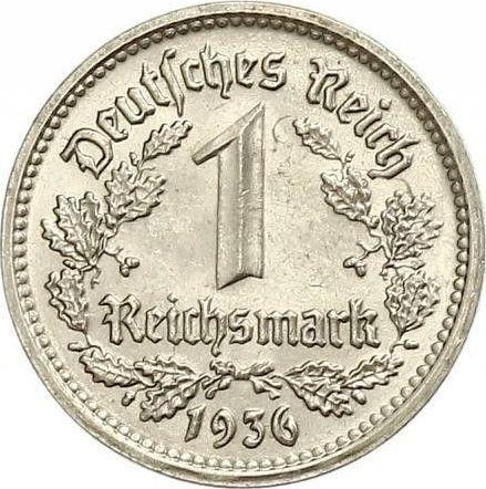 Anverso 1 Reichsmark 1936 G "Tipo 1933-1939" - valor de la moneda  - Alemania, Alemania nazi