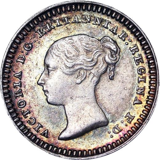 Аверс монеты - 1-1/2 пенса 1843 года - цена серебряной монеты - Великобритания, Виктория