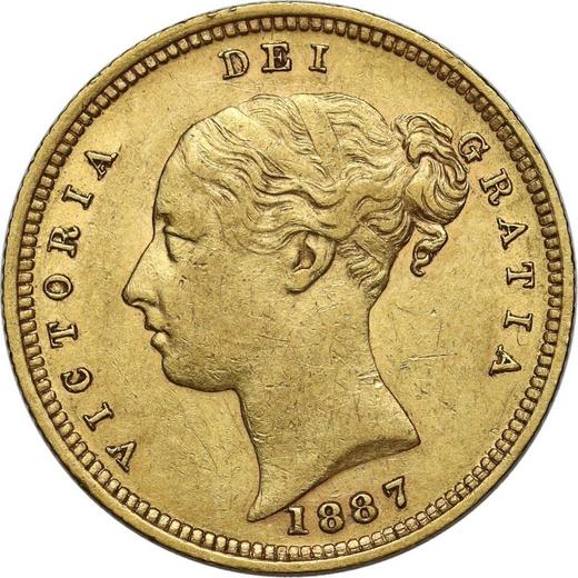 Аверс монеты - 1/2 соверена 1887 года S "Герб" - цена золотой монеты - Австралия, Виктория