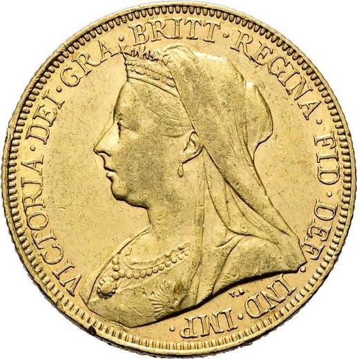 Obverse Sovereign 1901 S "Veiled head" - Gold Coin Value - Australia, Victoria