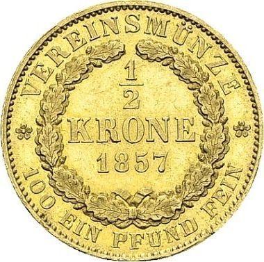 Reverse 1/2 Krone 1857 B - Gold Coin Value - Hanover, George V