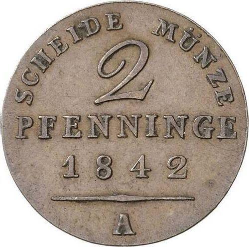 Revers 2 Pfennig 1842 A - Münze Wert - Schwarzburg-Rudolstadt, Friedrich Günther