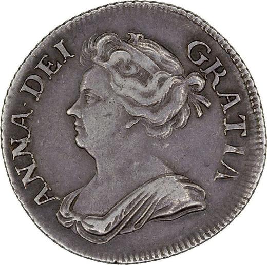Awers monety - 1 szeląg 1709 "Trzeci typ portretu" - cena srebrnej monety - Wielka Brytania, Anna
