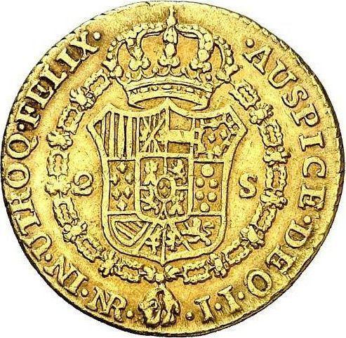 Reverse 2 Escudos 1802 NR JJ - Gold Coin Value - Colombia, Charles IV