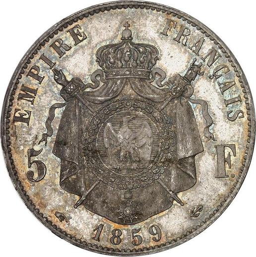 Reverse 5 Francs 1859 A "Type 1854-1859" - Silver Coin Value - France, Napoleon III