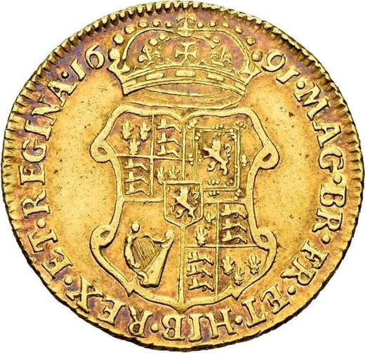 Reverso 1 guinea 1691 Elefante y castillo - valor de la moneda de oro - Gran Bretaña, Guillermo III y María II