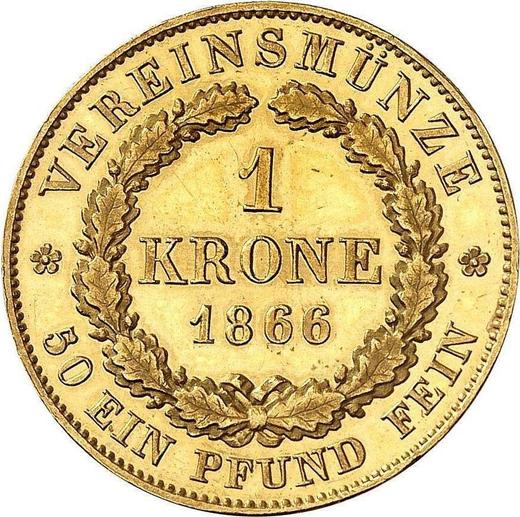 Reverse Krone 1866 - Gold Coin Value - Bavaria, Ludwig II