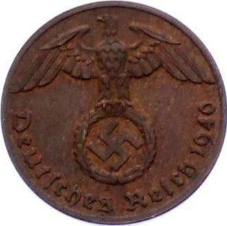 Rewers monety - 1 reichspfennig 1940 G "Typ 1936-1940" - cena monety - Niemcy, III Rzesza