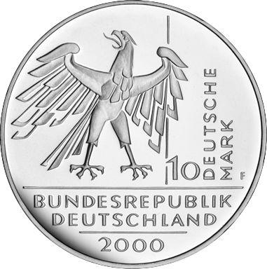 Reverse 10 Mark 2000 F "German Unity Day" - Silver Coin Value - Germany, FRG