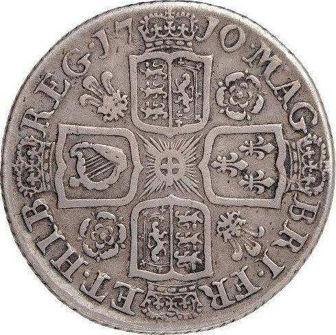 Reverse Shilling 1710 "Third draped bust" Roses and Plumes in angles - Silver Coin Value - United Kingdom, Anne