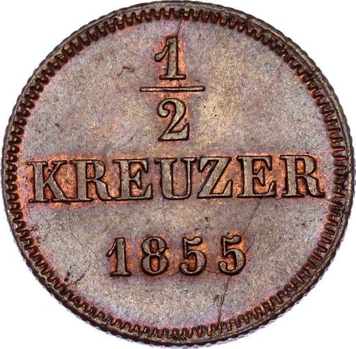 Reverso Medio kreuzer 1855 - valor de la moneda  - Baviera, Maximilian II