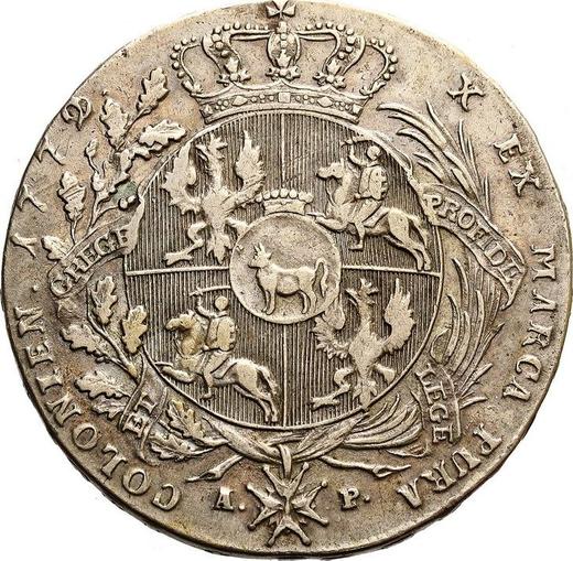 Reverse Thaler 1772 AP - Silver Coin Value - Poland, Stanislaus II Augustus