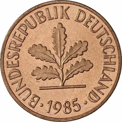 Reverse 2 Pfennig 1985 G - Coin Value - Germany, FRG