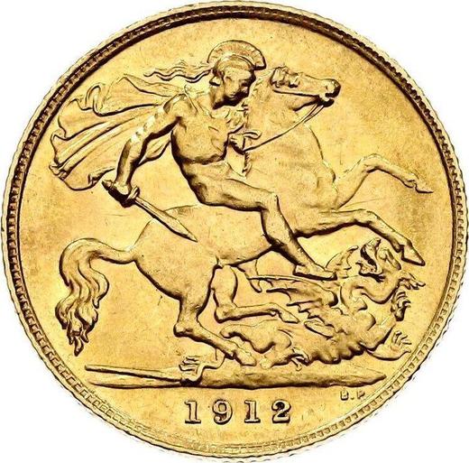 Reverso 1/2 soberano 1912 BM - valor de la moneda de oro - Gran Bretaña, Jorge V