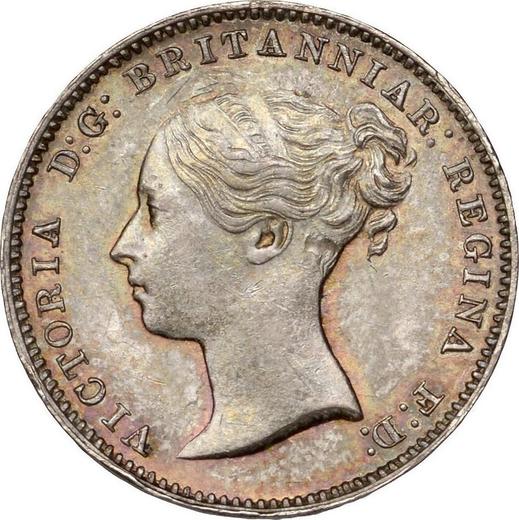 Anverso 3 peniques 1868 - valor de la moneda de plata - Gran Bretaña, Victoria