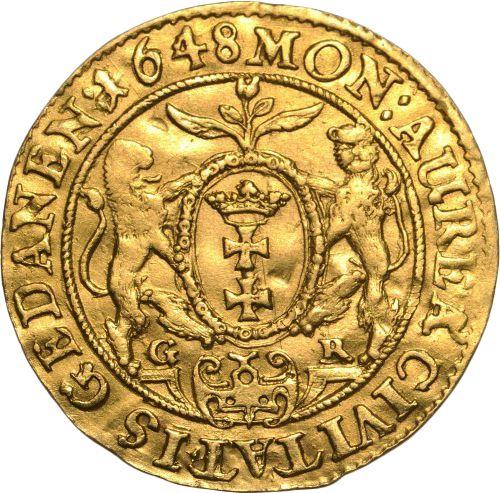 Reverse Ducat 1648 GR "Danzig" - Gold Coin Value - Poland, Wladyslaw IV
