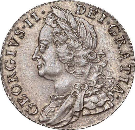 Obverse Shilling 1758 "Old Head" - Silver Coin Value - United Kingdom, George II