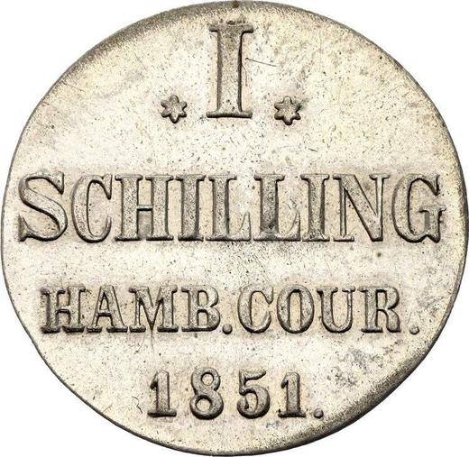 Reverse Shilling 1851 -  Coin Value - Hamburg, Free City