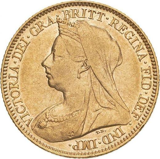 Obverse Half Sovereign 1900 M "Veiled head" - Gold Coin Value - Australia, Victoria
