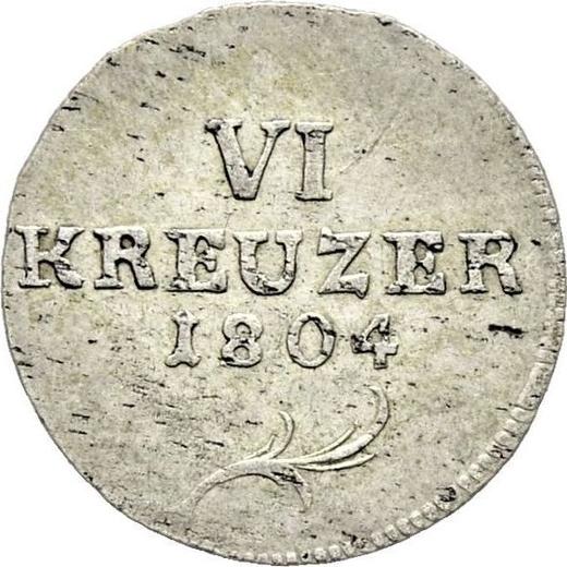 Rewers monety - 6 krajcarów 1804 L - cena srebrnej monety - Leningen, Karl Friedrich Wilhelm