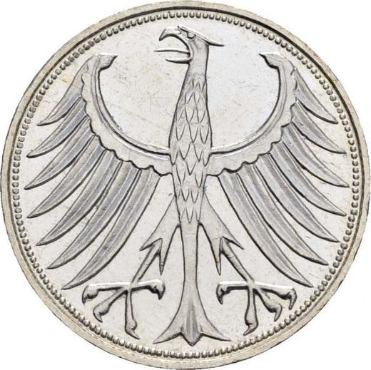 Revers 5 Mark 1957 J - Silbermünze Wert - Deutschland, BRD