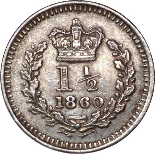 Reverse 1 1/2 Pence 1860 - Silver Coin Value - United Kingdom, Victoria