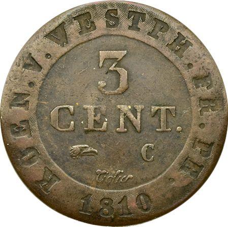 Revers 3 Centimes 1810 C - Münze Wert - Westfalen, Jérôme Napoléon