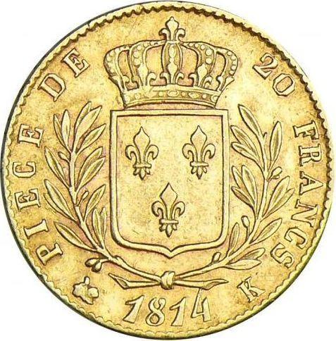 Revers 20 Franken 1814 K "Typ 1814-1815" - Goldmünze Wert - Frankreich, Ludwig XVIII