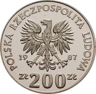 Avers Probe 200 Zlotych 1987 MW ET "UEFA-Fußball-Europameisterschaft 1988" Kupfernickel - Münze Wert - Polen, Volksrepublik Polen