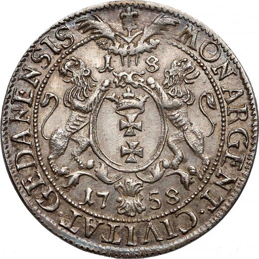 Reverse Ort (18 Groszy) 1758 "Danzig" - Silver Coin Value - Poland, Augustus III