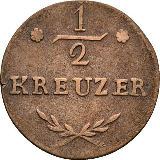 Reverso Medio kreuzer 1811 - valor de la moneda  - Wurzburgo, Fernando