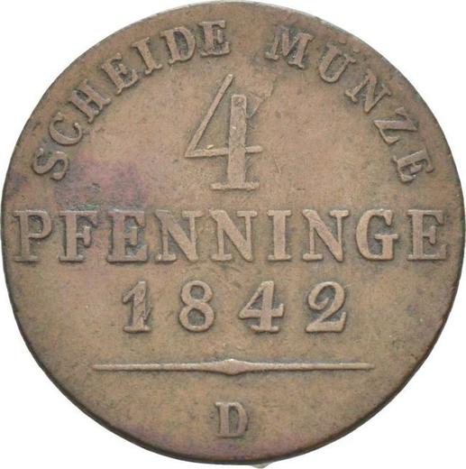 Revers 4 Pfennige 1842 D - Münze Wert - Preußen, Friedrich Wilhelm IV
