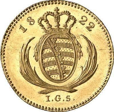 Reverse Ducat 1822 I.G.S. - Gold Coin Value - Saxony-Albertine, Frederick Augustus I