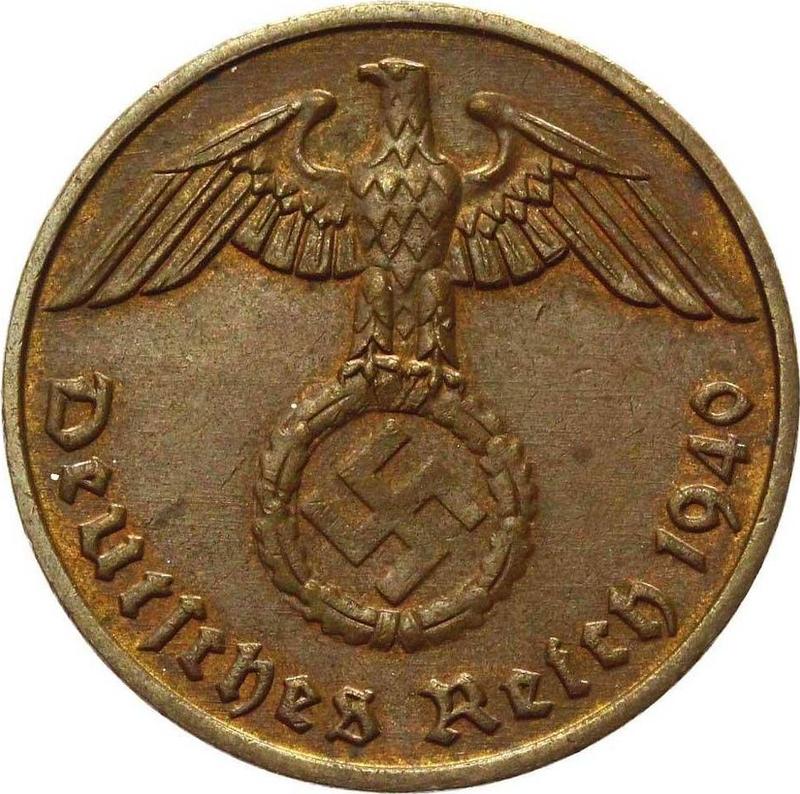 2 Reichspfennig 1940 E Type 1936 1940 Coin Value Germany Third Reich