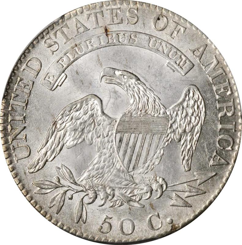 1819 50C Capped Bust Half Dollar 1819/8 Overdate Large 9 - Auction ...